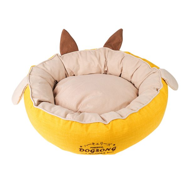 Rabbit ears scratch-resistant linen material pet nest for cats and dogs