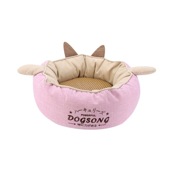 Rabbit ears scratch-resistant linen material pet nest for cats and dogs