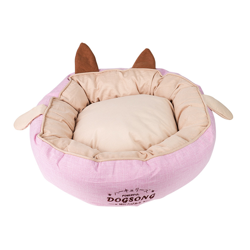 Rabbit ears scratch-resistant linen material pet nest for cats and dogs