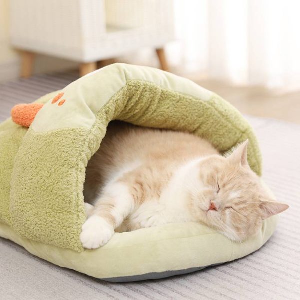 Cartoon little monster slippers shaped pet cave for cats and dogs