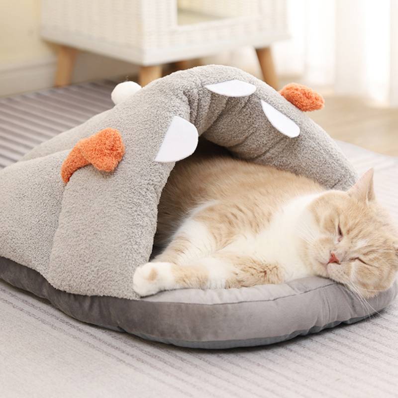 Cartoon little monster slippers shaped pet cave for cats and dogs