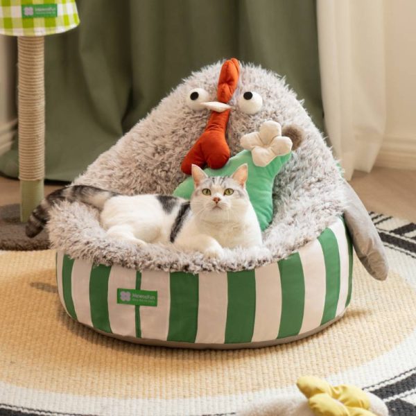 Creative bird-shaped pet nest for cats and dogs that can make sounds for entertainment