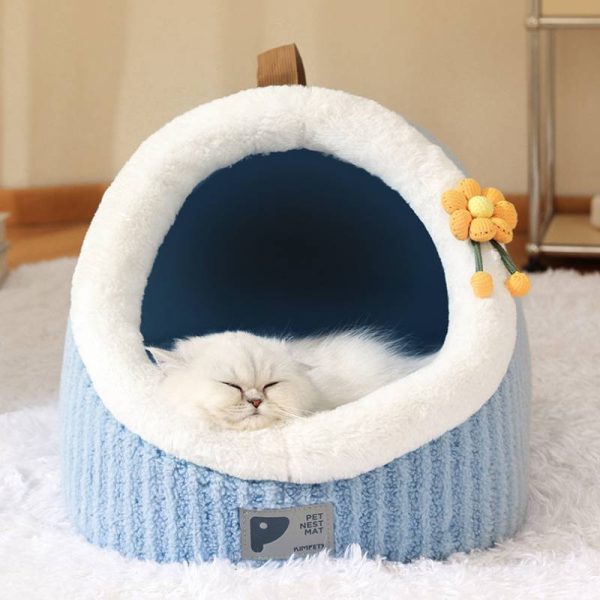 INS style portable semi-enclosed thickened warm cat cave cat house