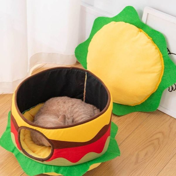 Hamburg shape enclosed pet nest cat house