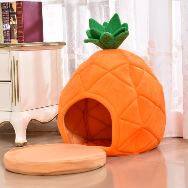 Pineapple shape enclosed pet nest cat house