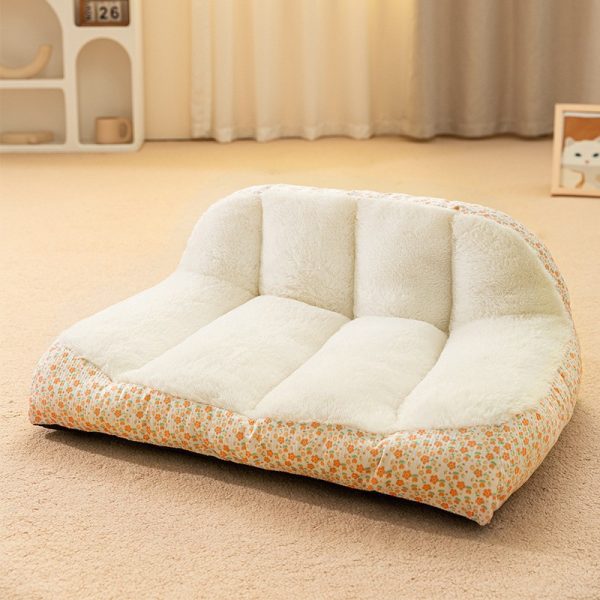 Premium brown big-eared rabbit soft large space pet sofa for cats and dogs