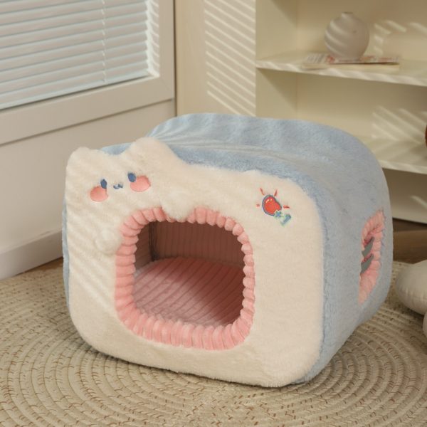 Pink girly private large space plush cat house