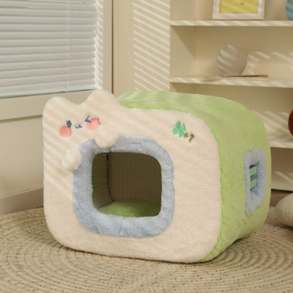 Pink girly private large space plush cat house