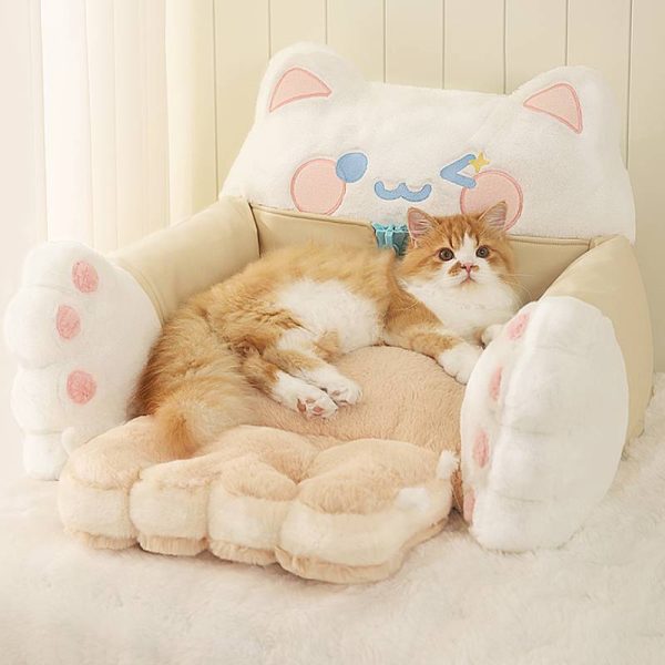 Cute biscuit comfortable and safe cat sofa