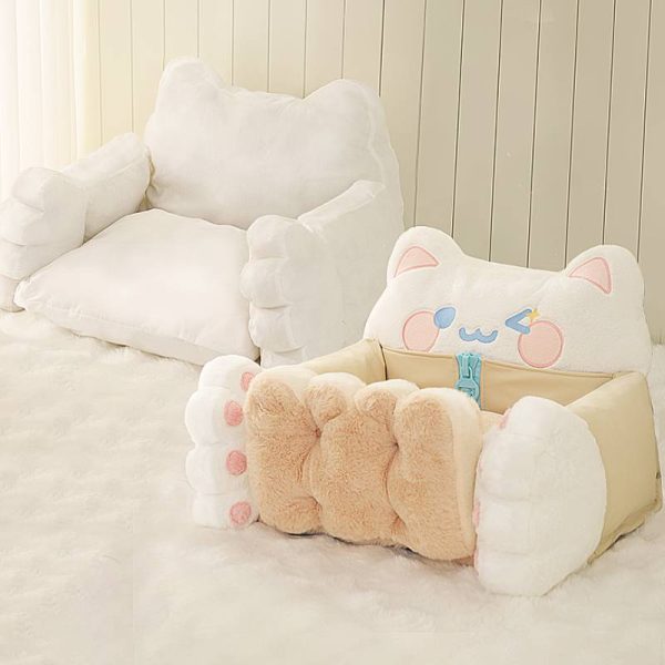 Cute biscuit comfortable and safe cat sofa