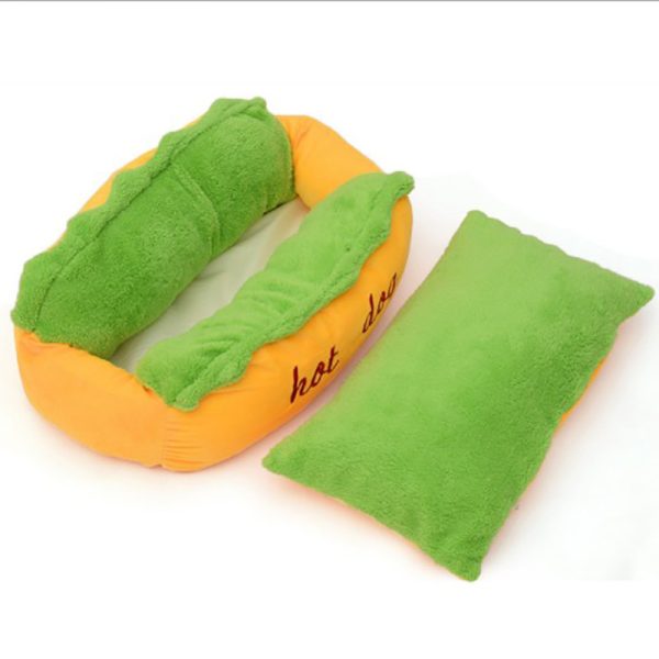 Creative hot dog shaped pet nest for cats and dogs