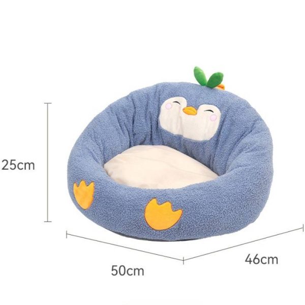 Cartoon penguin design plus velvet warm pet nest cat cave